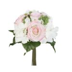 Buchet trandafiri si hortensia roz 31cm