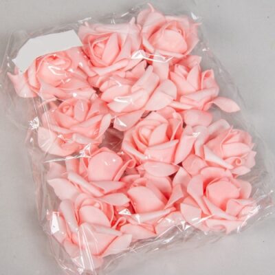 Capete trandafiri spuma 6cm roz pal set 12buc - imagine 2