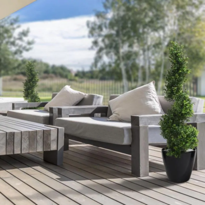 Buxus artificial spirala UV H100 D30 - imagine 4