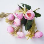 Bujor mini artificial tufa x10 roz 30cm