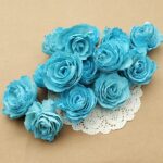 Capete Trandafiri Ming 4cm azur set x14