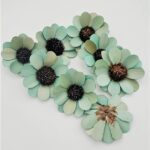 Margarete petale lemn 6cm Aqua x10