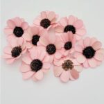 Margarete petale lemn 6cm Roz pal x10