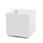 Ghiveci Caro Alb patrat 40cm cu roti
