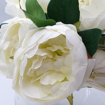 Buchet Bujori artificiali ivory x7 - imagine 2