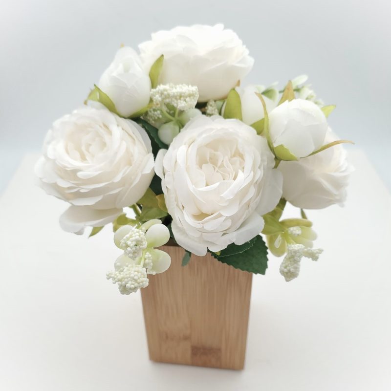 Trandafiri buchet x5 ivory 27cm