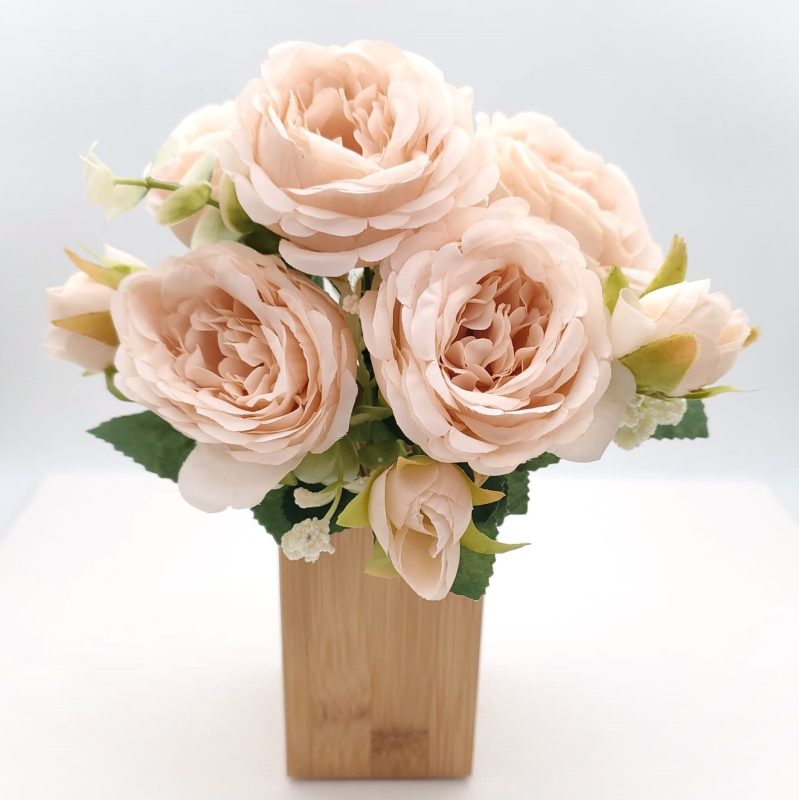 Trandafiri buchet x5 peach 27cm