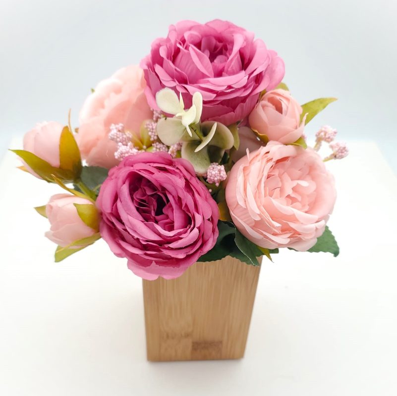 Trandafiri buchet x5 roz 27cm