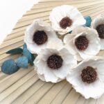 Capete Anemona 8cm alb natur set x6