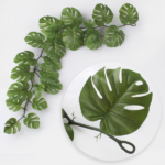 Ghirlanda Monstera artificiala verde 120cm