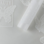 Celofan flori alb fluturi set 20