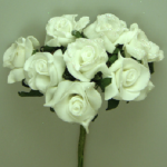 Buchet Trandafiri spuma mini 3cm alb x12