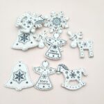 Figurina Craciun 6cm mix alb-negru set 10buc