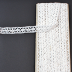 Panglica dantelata alba 1.3cm