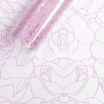 Celofan transparent model trandafir lavanda set x20