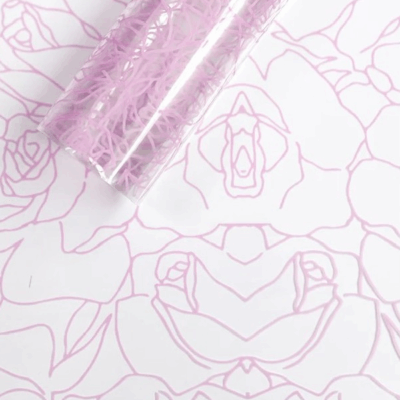 Celofan transparent model trandafir lavanda set x20