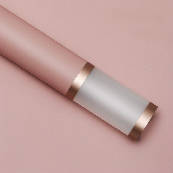 Celofan flori ROZ VINTAGE bordura dubla aurie set x20