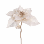 Floare Poinsettia artificiala Velvet Crem 30cm