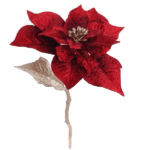 Floare Poinsettia artificiala Velvet Rosu 30cm