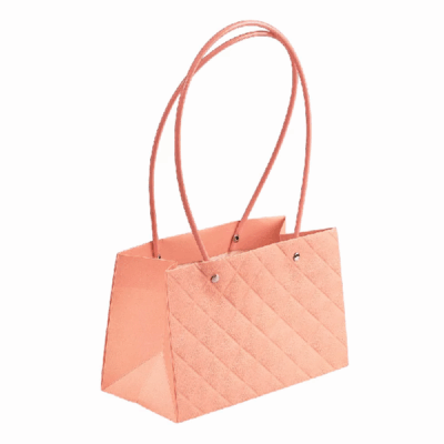 Sacosa model embosat romb cu maner bubble gum set x5