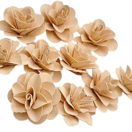 Capete Trandafir lemn piersica 6cm set x6 Capete Trandafir lemn piersica 6cm set x6