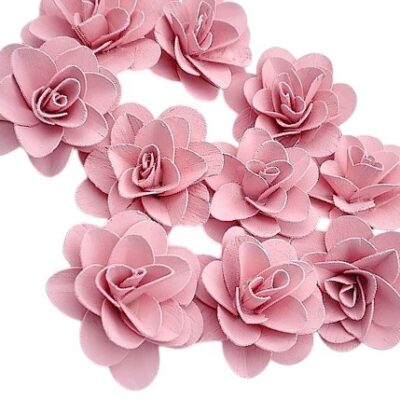 Capete Trandafir lemn roz pal 6cm set x6