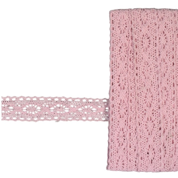 Panglica dantelata Lt.Pink 2.5cm Panglica dantelata roz pal 2.5cm