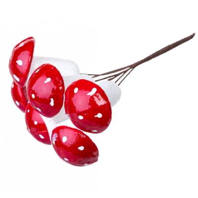 Ciupercute polistiren rosii D3.4cm set x6