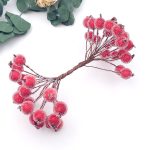 Ilex bobite rosii duble pe sarma set x20