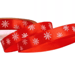 Panglica Satin single Rosu cu fulgi nea 1.2cm x20m
