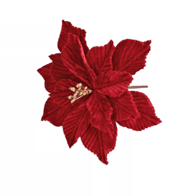 Floare Poinsettia Catifea Rosie H20 xD18cm