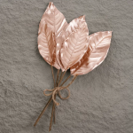 Set Frunze Magnolia artificiale Gold Rose 41cm x6