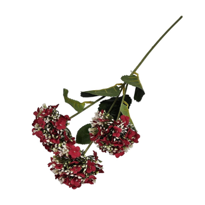 Creanga Hortensia artificiala rosie x3 h62cm