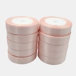 Set 10 role Panglica satin Roz piersica 2cm total 229m