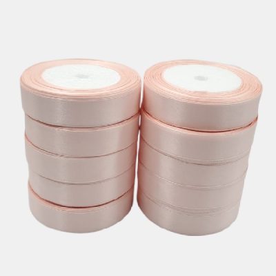 Set 10 role Panglica satin Roz piersica 2cm total 229m