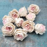 Capete Trandafiri Ming 4cm DUO alb roz x10