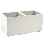 Ghiveci dublu Eco Caro ALB UNT 80X40cm cu roti