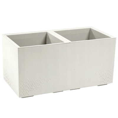 Ghiveci dublu Eco Caro ALB UNT 80X40cm cu roti