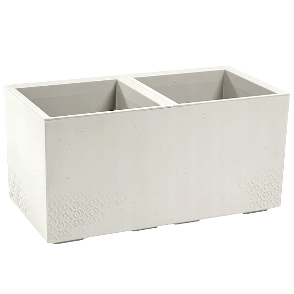 Ghiveci dublu Eco Caro ALB UNT 80X40cm cu roti