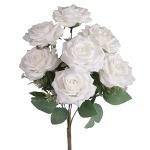 Trandafiri artificiali cu 7 flori Ivory