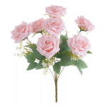 Trandafiri artificiali cu 7 flori Roz pal