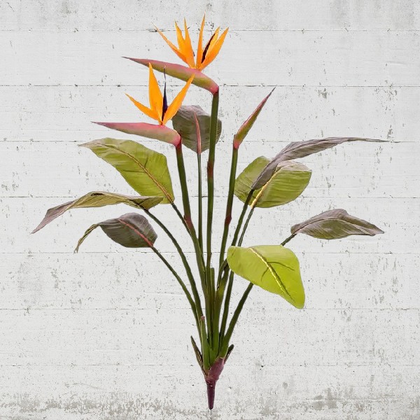 Strelitzia tufa cu 3 flori 75cm Strelitzia artificiala cu 3 flori H75cm
