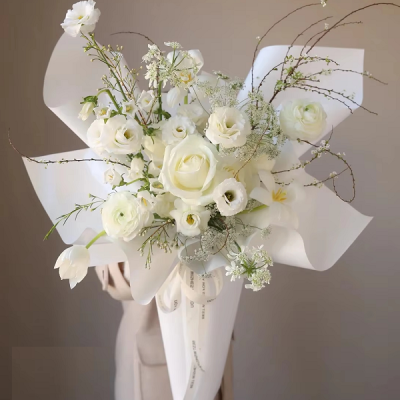 Hartie floristica mata 35x50cm set 20 Alba
