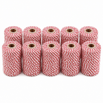 Set 10x Snur Martisor bumbac rasucit alb rosu