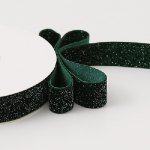Panglica catifea, cu sclipici 2.5cmx4.5m Verde