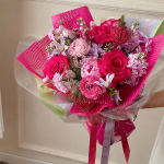 Rola hartie floristica tip fagure Roz