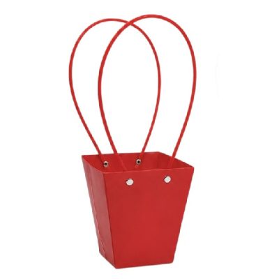 Set 10 buc Sacosa hartie, trapez 12cm Rosu