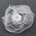 Panglica Organza, tivita 4cm×9m Alba