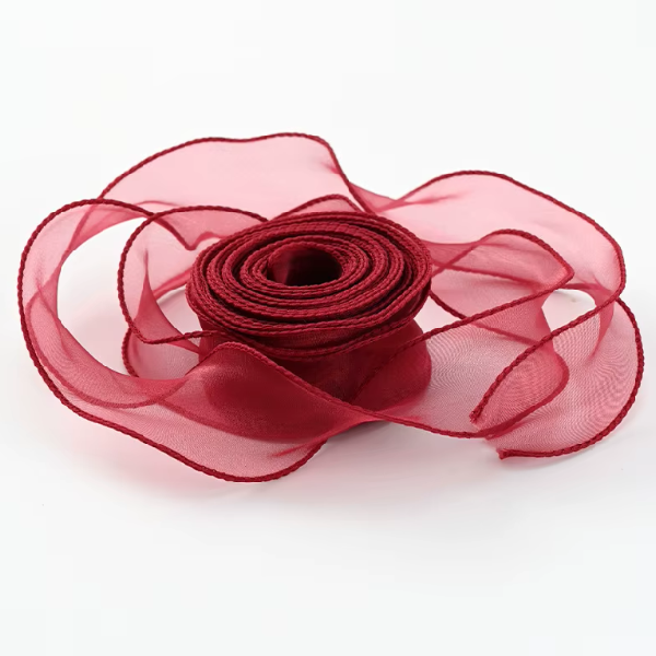 Panglica Organza, tivita 4cm×9m Bordo Panglica Organza, tivita 4cm×9m Bordo