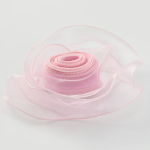 Panglica Organza, tivita 4cm×9m Roz Pal
